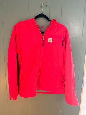 Carhartt Vibrant Pink Front-Zip Hooded Jacket